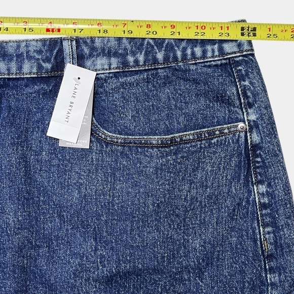 Lane Bryant Womens Denim Mini Skirt Size 28 Blue Jean Pockets Stretch NEW - Picture 4 of 10